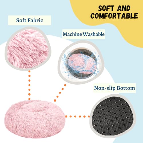 Bunny Bed 2 Pack Large Rabbit Hideout Soft & Comfortable - 15.7"L x15.7"W x4"H, Pink+Green, Polyester - Image 2