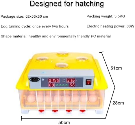 48-Egg Fully Automatic Digital Incubator - One-Touch Operation, Smart Egg Turner & Temperature Control for Chicken, Duck, Quail & Bird Eggs