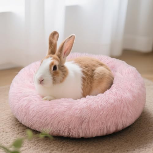 Bunny Bed Large Rabbit Hideout Soft & Comfortable - 15.7"L x15.7"W x4"H, Pink, Polyester - Image 5