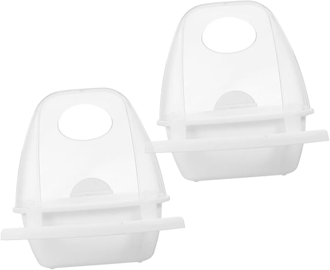 BESTonZON 2pcs Outdoor Parrot Food Container Bird Feeder Hanging No-Spill Bird Food Box for Cage and Wild