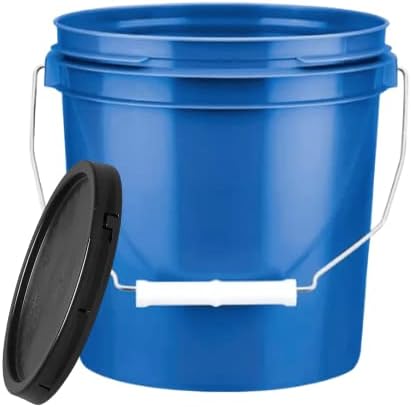 House Naturals 1 Gallon Food Grade Buckets with Lids BPA Free Plastic containers Three Colors (Pack of 3) Made in USA
