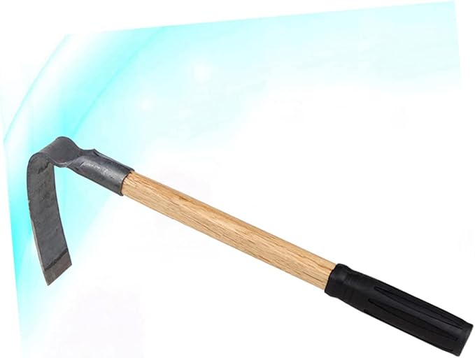 Yardwe Garden Hoeing Tool Set Metal Hoe Wooden Handle Garden Puller for Gardening Hand Tools Small Steel Hoeing for Outdoor Farm