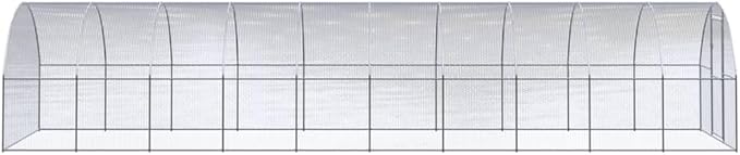Large Outdoor Chicken Coop Walk-in Metal Run 9.8 x 9.8 x 6.6 Ft Galvanized Steel Enclosure for Poultry Ducks Goats Small Animals Backyard Shelter