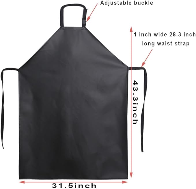 Thick Waterproof Apron, Heavy-Duty Wear-Resistant And Oil Resistant, Adjustable And Elongated Suitable For Both Men and Women With Suitable For Slaughter, Kitchen, Food Factory, Seafood Market