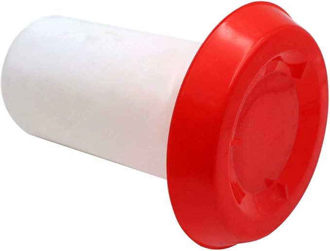 Poultry Water Jug Automatic Poultry Waterer Small Poultry Water Containers Drinkers for Chickens Birds Pigeon Quail 1L (Red and White)