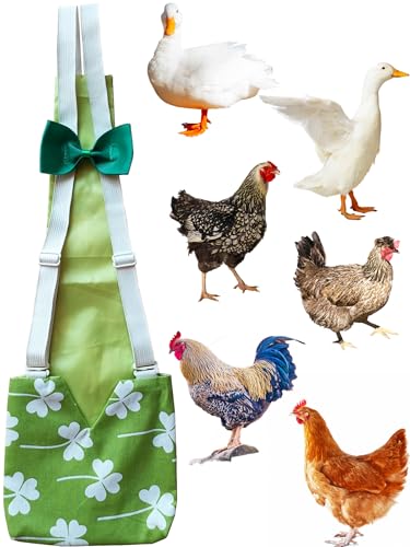 3 Pcs Large Chicken Diapers for Hens (L), Duck Diapers for Real Ducks - For Approx. 2.5-3.5 lbs, PINK-GREEN-YELLOW, Nylon - Image 3