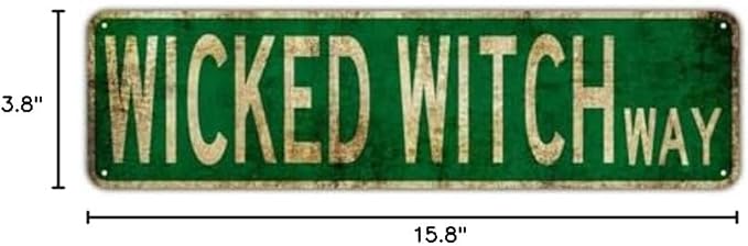 Wicked Witch Way Metal Tin Sign (4''x16''), Novelty Street Sign, Home Decor, Room Wall Decor, Restaurant, Bar, Cafe, Garage, Farmhouse Easter Gift