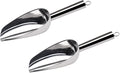 Ice Scoop for Freezer Stainless Steel bean Flour food Utility Scooper for Ice Maker Kitchen Bar Party Wedding, Heavy Duty, Dishwasher Safe 6 OZ Utility Flour Scoop (Straight Handle-2pcs)