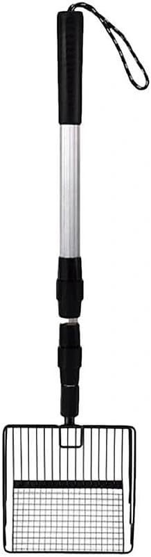 Adjustable Metal Poop Scoop- 3-in-1 Design as Scooper & Rake, Litter Sifting Shovel for Cleaning Chicken Coops, Farms, Stables, Sheep Pens, and Cat Litter