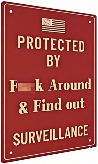 Funny Warning Metal Tin Sign - Weatherproof Outdoor Safety Sign - for Home, Garage and Office - 8x12 Inch