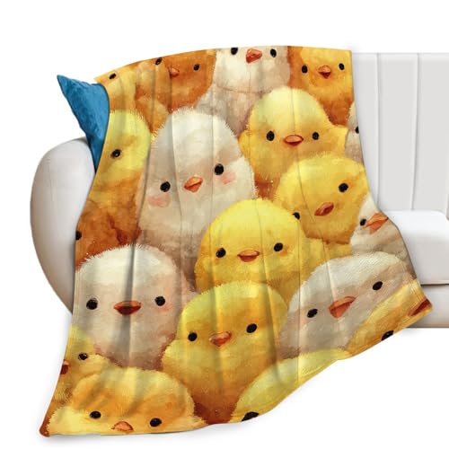 Chick Blanket Gifts for Kids Farm Chicken Throw Blanket 50"x40" - Flannel by Trulave