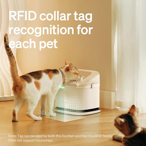 PETLIBRO Cats Water Fountain for Multi Cats, Cat Fountain with RFID Recognition Each Pet - White, Stainless Steel, 3 liters - Image 6