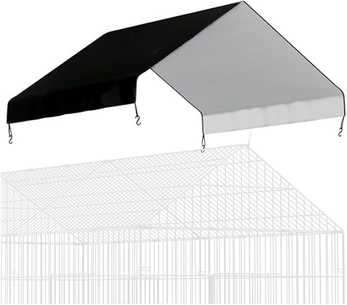 Oxford Cloth Chicken-Coop Cover 57 x 43 in Weatherproof Sun Shade for Large Poultry Cage with Ball Bungee Cords