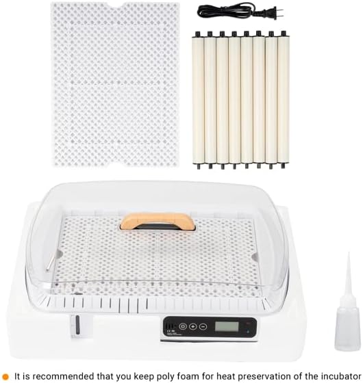 35-Egg Incubator with Automatic Turning – Digital Temperature & Humidity Control, Water Alarm, Adjustable Rollers for Chicken, Duck, Quail, and Bird Eggs