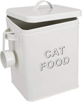 Cat Food Storage Container Farmhouse Pet Food Storage Containers with Lid and Scoop, Perfect Vintage Durable Canister Treats Tin for Kitchen Countertop, Shelf, Great Gift for Pet Owners - Cat Food