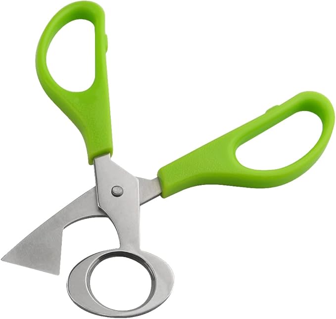 12Pack Stainless Steel Quail Egg Cutter Scissors Quail and Pigeon Egg Cutter Tool Quail Scissors Opener Quail Egg Cracker for Home Kitchen (Three Colors), Black+White+Grass (EGG-12P)