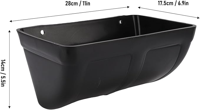 Pssopp Plastic Hanging Chicken Feeder, Large Capacity Design Thickened Plastic Waste Prevention Hanging Poultry Feeder Trough for Livestock (Black)