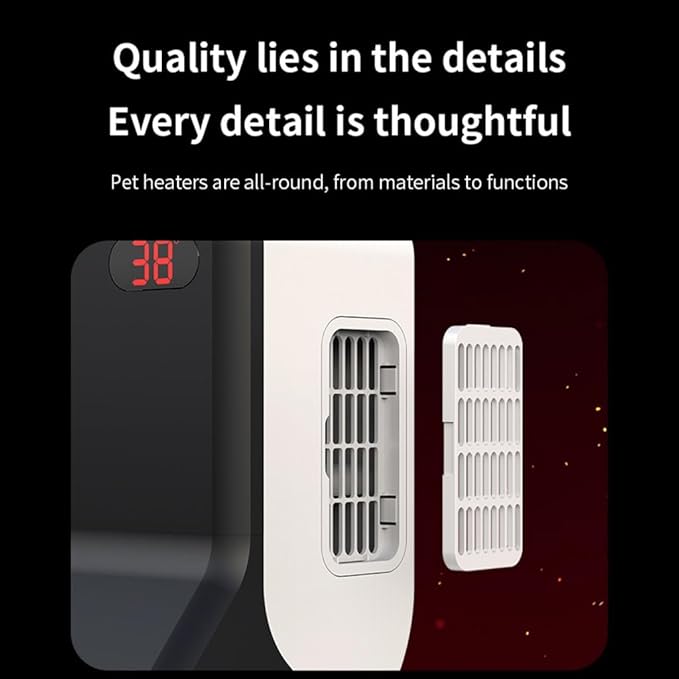 Dog House Heater with Thermostat, 300-600W 2 Heating Mode Pet Warmer, Wall-Mounted Design, Pet Heater with 6FT Anti Chew Cord and Safe Overheat Protection, for Dogs Chicken Coops Rabbits