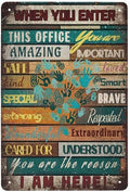 Social Worker, When You Enter This Office, You are Amazing Metal Tin Sign 8x12 inch Retro Cottage Coffee Shopping Center Office Wall Decoration inspirational Metal Plate