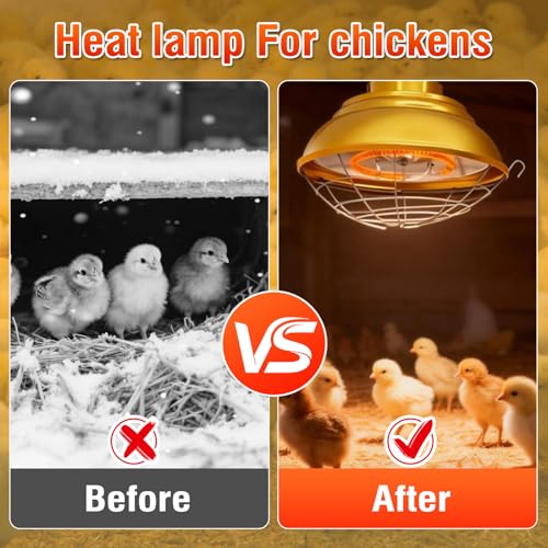 Chicken Heat Lamp 600W Chicken Coop Heater with Carbon Fiber Bulb Winter Hanging Heat Lamp - Greenhouse Plant (600 Watt) - Image 6