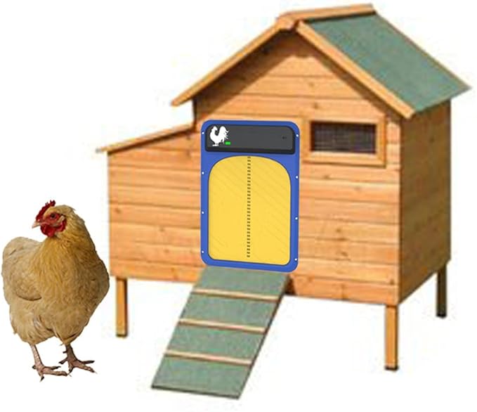 Automatic Chicken Coop Door Opener,Auto Chicken House Door with Light Sensor,Battery Powered Chicken Door for Small Poultry,Waterproof Electric Chicken Gate Opener for Safe Chicken Rearing (Red)