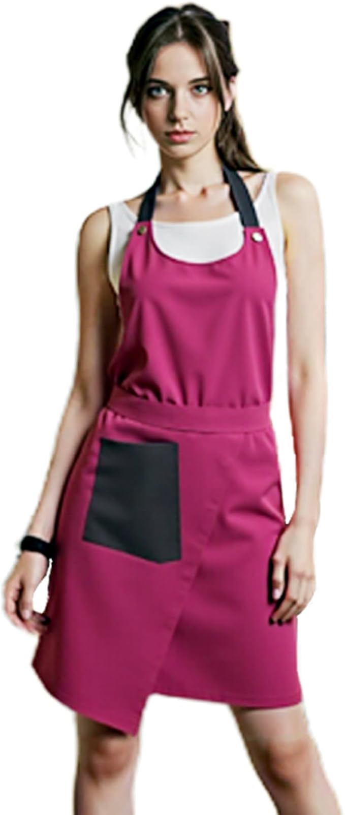Kitchen Apron with Pockets for Adults,Waterproof Cooking Aprons for Women/Men,Baking/Grilling,Green/Orange/Wine Red