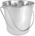 Heavy Duty Stainless Steel Bucket 1.5 Gallon - 6 Quart Flat Side Metal Bucket for Feeding & Watering Pets, Livestock & Cleaning - Perfect for Crates, Kennels, Cages & Hang on Fences