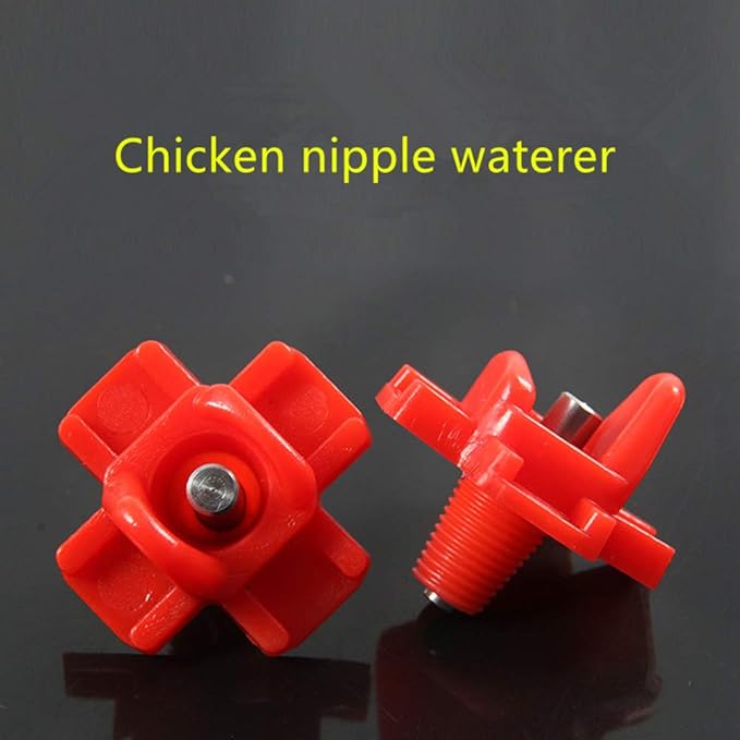 Doublewood 30Pcs Chicken Nipples Horizontal Side Mount Poultry Water Nipple Waterer Drinker Outdoors for Chicken Ducks Quail and Other Poultry (30)