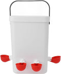 Topyond Chicken Feeder and Waterer Set, 12L Large Capacity Automatic Chicken Waterer with 4 Automatic-Fill Water Cup, Poultry Water Dispenser for Chicken Coops and Farms