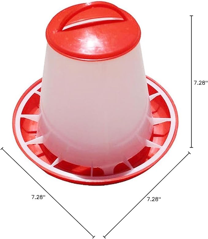 Baost Plastic Hanging Poultry Feeder Chicken Quail Chick Hen Drinker Food Feeder Waterers Bucket Chicken Feeder Trough 1.5L Chick Small Birds Feeder Jar