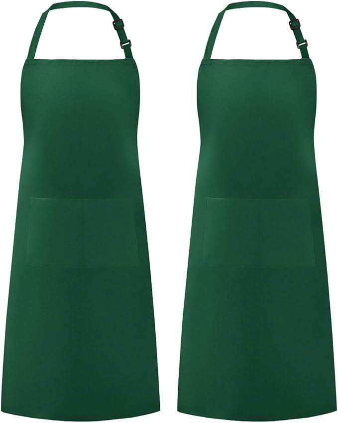 Syntus Adjustable Bib Apron with 2 Pockets Cooking Kitchen Aprons for Women Men Chef