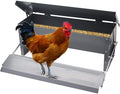 5L Automatic Chicken Feeder Poultry Treadle Galvanized Steel Trough for Roosters Pheasant Chicken Outdoor Coop, Rat Proof with Weatherproof Lid