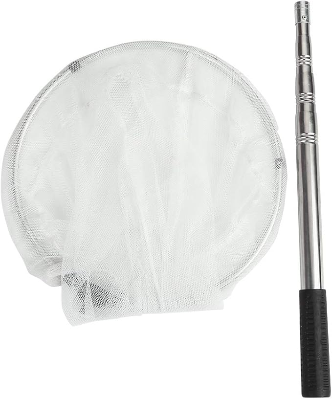 RESTCLOUD Insect and Butterfly Net with 12" Ring, 24" Net Depth, Strong Stainless Telescoping Handle Extends to 38 Inches
