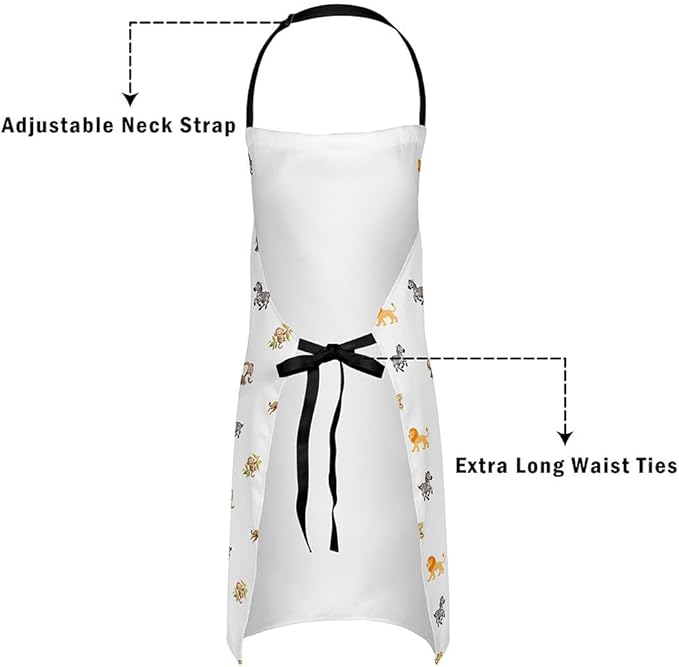 jejeloiu Cartoon Cats Apron for Women Men 26"x31"