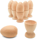 Wooden Egg Holder 2-1/8 inch, Pack of 6 Egg Cups, 2-1/2 inch Flat Bottom Eggs in a Cup, Wood Egg Unfinished, by Woodpeckers