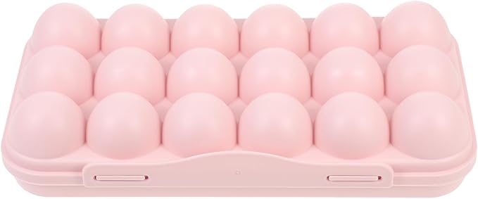UPKOCH Plastic Egg Container for Refrigerator 18 Count Egg Holder with Airtight Lid Stackable Organizer for Kitchen Fridge Storage and Protection