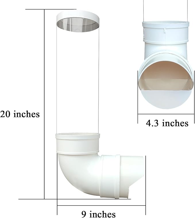 PVC Chicken Feeder,Outdoor Automatic Chicken Feeder,Chicken feeders no Waste,Wall Mount Weatherproof Chicken Gravity Feeder (Transparent)