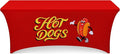 Oudain 6 ft Hot Dogs Tablecloth Stretch Spandex Hotdogs Table Cloth Cover Rectangle Table Hotdog Party Decorations for Sausage Food Hot Dog Concession Stand Supplies