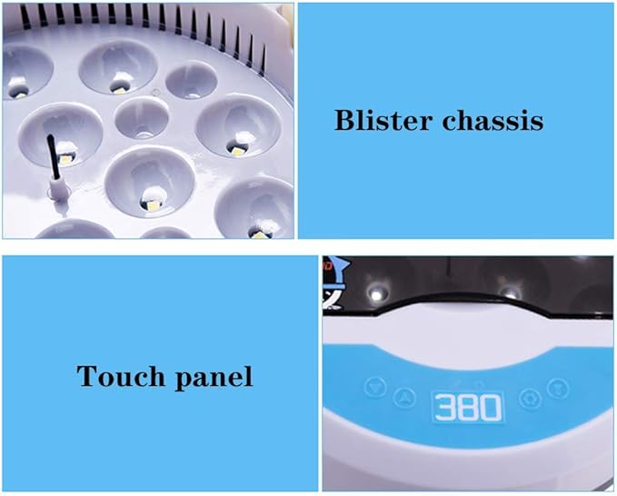 Hatching Egg Incubator,Egg Incubator with Automatic Temperature and Humidity Control,Mini Digital Poultry Hatcher Machine with 9 LED Lights Egg Candler Tester