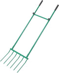 Zonon Heavy Duty Garden Broadfork 59" Steel Long Dual Handle Pitch Fork 16" Wide Broadfork 6 Steel Tines U-Shaped Hand Tiller Broad Fork for Farm and Garden Soil Loosening Weeding Composting Aeration