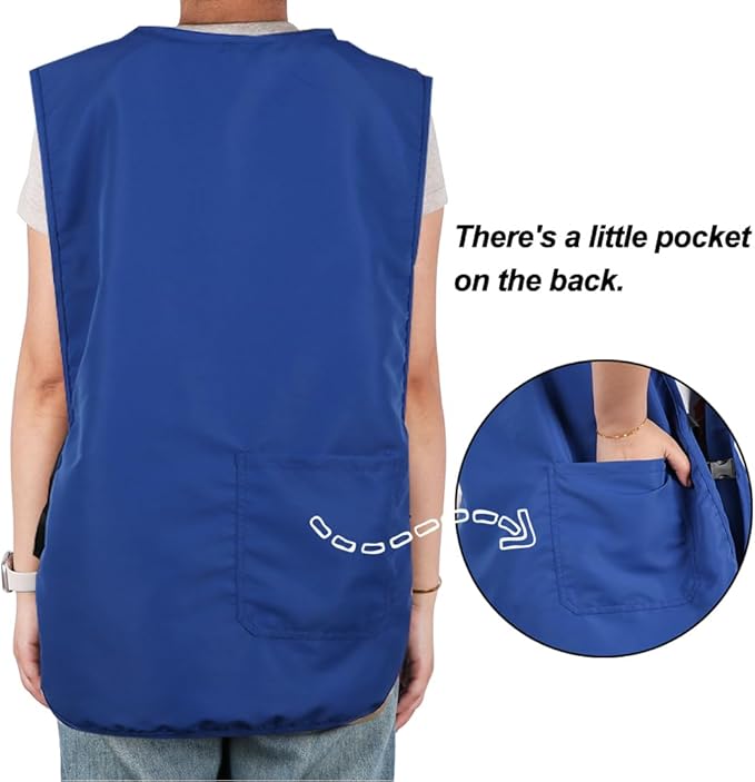 Waterproof Unisex Cobbler Apron with 4 Pockets Vest Style Ultralight Chef Waiter Work Overalls