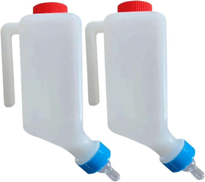 2lots Detachable Poultry Milk Feeders Bottle with Secure Hanging Hook Lamb Feeders for Farm Use Animal Milk