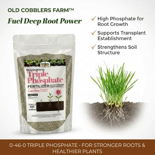 Old Cobblers Farm™ Wicked Growth Triple Phosphate Fertilizer - for Strong Roots and Vibrant Growth (5 lbs | 10 lbs | 15 lbs | 20 lbs) (10lbs)