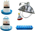 Ma Poule Express – Proudly Canadian – Chicken & Poultry Starter Kit | Chick Feeder & Waterer Set + 250W Red Heat Lamp & Reflector | Feeds Chicks, Ducks, Quail & Adult Hens