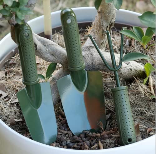 3 Pieces Small Gardening Hand Shovel Garden Trowel Transplanter Lightweight Comfortable Ergonomic Handle Gardening Tool Set Potted Plants Handle Garden Tool for Houseplant (Medium)