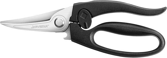 JARVISTAR Poultry Shears Heavy Duty Professional, All Purpose Sharp Kitchen Scissors with Spring Loaded Handle and Safety Lock, 8.5" Cooking Scissors for Chicken, Poultry, Food, Meat