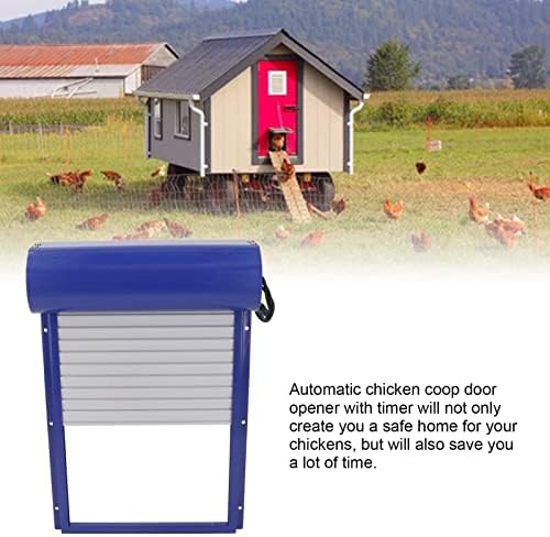 Automatic Chicken Coop Door, Auto Chicken Coop Door Opener with Timer & LED Display Controller, Multi Modes Aluminum Door for Home Farms, Chicken,