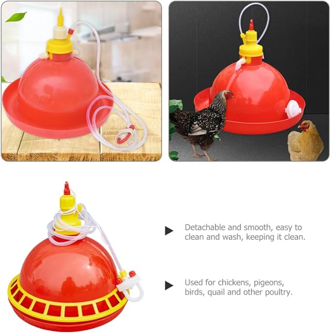 BESPORTBLE Automatic Chicken Waterer Set for Poultry Farm Large Capacity Feeder Waterer Kit Easy Install Clean Random - 13.78X13.78X12.20 Inch