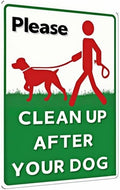 Please Clean Up After Your Dog Sign – Waterproof & Rustproof Metal Sign, Weather-Resistant and Fade-Resistant, Suitable for Home Yard, Garden, Community, and Park – 8x12 in