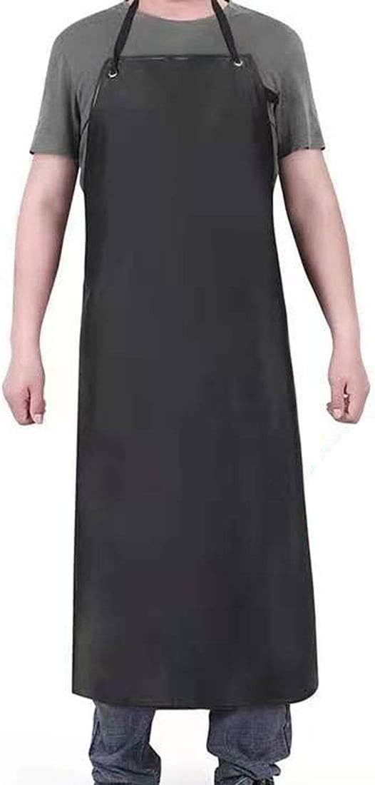 Waterproof Rubber Vinyl Apron 40" -Stay Dry - Chemical Work Apron Durable with Adjustable Apron for Dishwashing